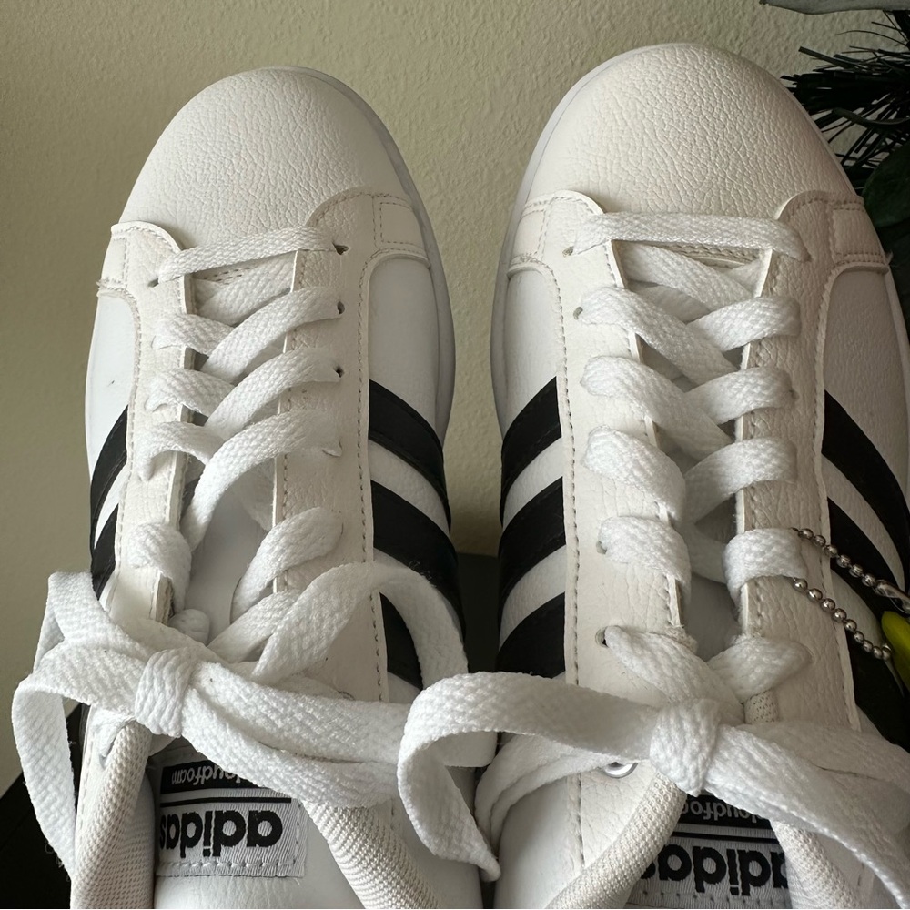 Adidas Neo Cloudfoam Sneakers Men’s 9.5 White Black Casual Comfort Shoes - Picture 8 of 16
